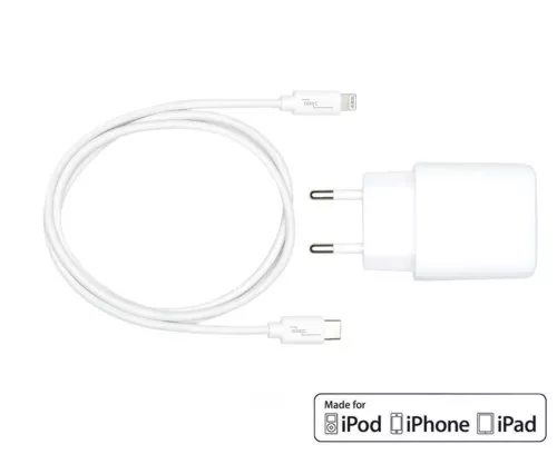 USB C+A charging set 20W, PD, white, 1m Lightning/C 20W, 3.6V~5.9V/3A; 6~9V/2A; 9V~12V/1.5A